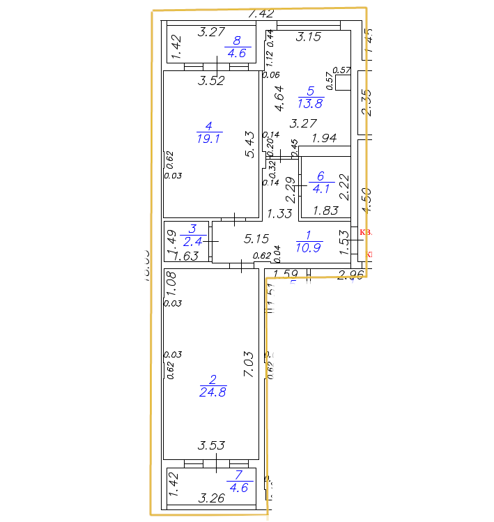 ЖК Акварель, 2-к кв., 85 м2